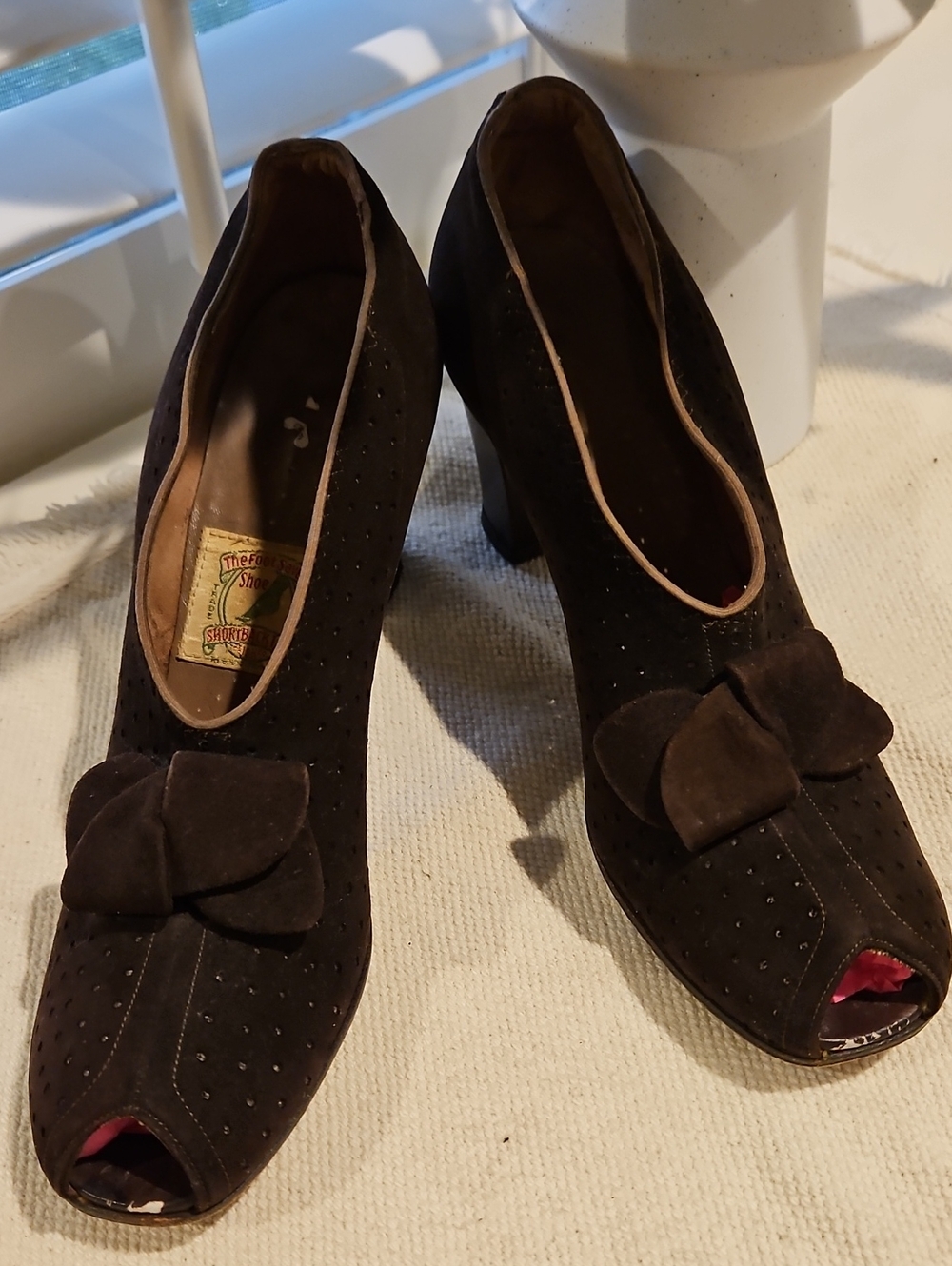 Vintage Elegant Brown Suede Women's Shoes 0076